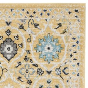 SAFAVIEH Evoke Collection 8' x 10' Gold / Ivory EVK210B Non-Shedding Living Room Bedroom Dining Home Office Area Rug