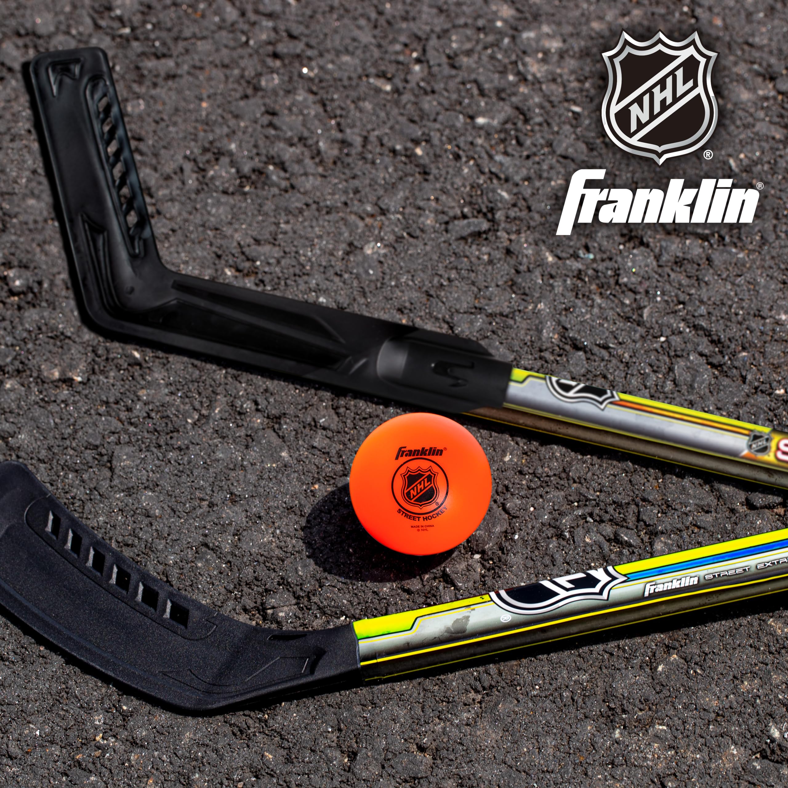 Franklin Sports 36" NHL Hockey Goal with 2 Sticks - Youth Hockey Goal and Stick Set - Official NHL Product