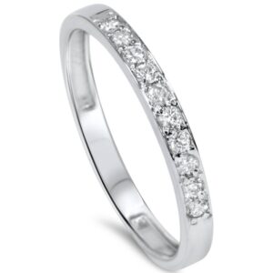 P3 POMPEII3 1/4ct Diamond Stackable Wedding Ring 14K White Gold - Size 4.5