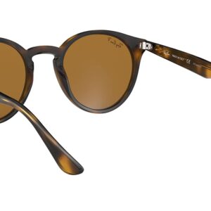 Ray-Ban RB2180 Round Sunglasses, Light Havana/Polarized Brown, 49 mm