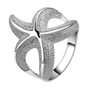 lzd sterling silver plated fashion ring women starfish b368 (8)