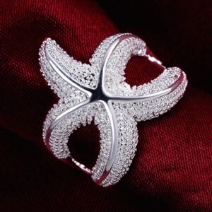 LZD Sterling Silver Plated Fashion Ring Women Starfish B368 (8)