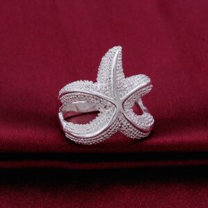 LZD Sterling Silver Plated Fashion Ring Women Starfish B368 (8)