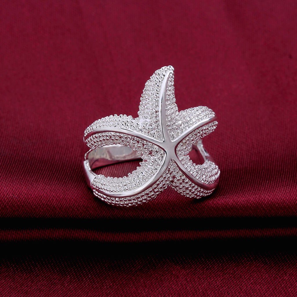 LZD Sterling Silver Plated Fashion Ring Women Starfish B368 (8)