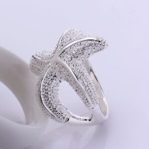 LZD Sterling Silver Plated Fashion Ring Women Starfish B368 (8)