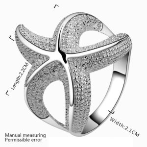 LZD Sterling Silver Plated Fashion Ring Women Starfish B368 (8)