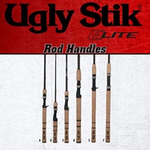 Ugly Stik 6’ Elite Spinning Rod, Two Piece Spinning Rod, 6-14lb Line Rating, Medium Rod Power, Fast Action, 1/4-5/8 oz. Lure Rating