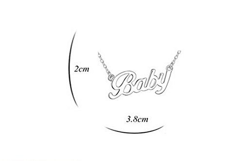 AIHIQI Fashion White Chain Letter Pendant Choker Necklace (Baby Letter)