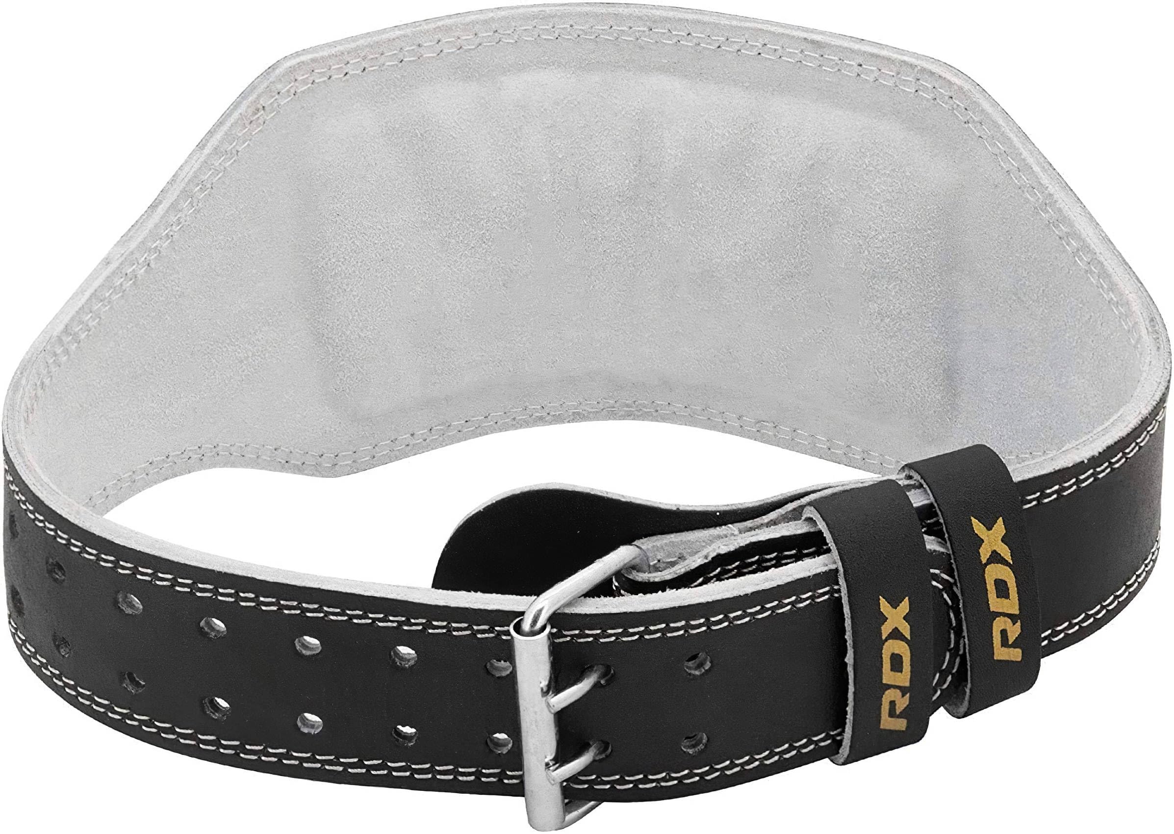 RDX Weight Lifting Belt Gym Exercise Workout, 6 inch Leather Padded Lumbar Back Support Men Women, 10 Adjustable Holes, Powerlifting Bodybuilding Deadlift, Squat Fitness Strength Training Equipment