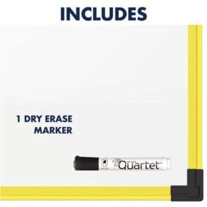 Quartet Dry Erase, Whiteboard/White Board, Magnetic, Aluminum, 6' x 4', Industrial Yellow Frame (724127)