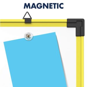 Quartet Dry Erase, Whiteboard/White Board, Magnetic, Aluminum, 6' x 4', Industrial Yellow Frame (724127)