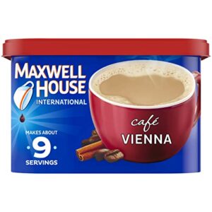 maxwell house international café flavored instant coffee, café vienna, 9 ounce canister