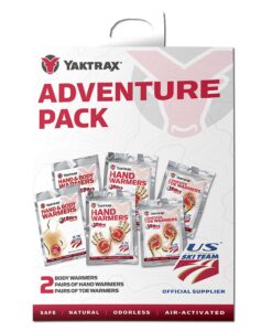 yaktrax hand warmer, body warmer, and toe warmer adventure pack