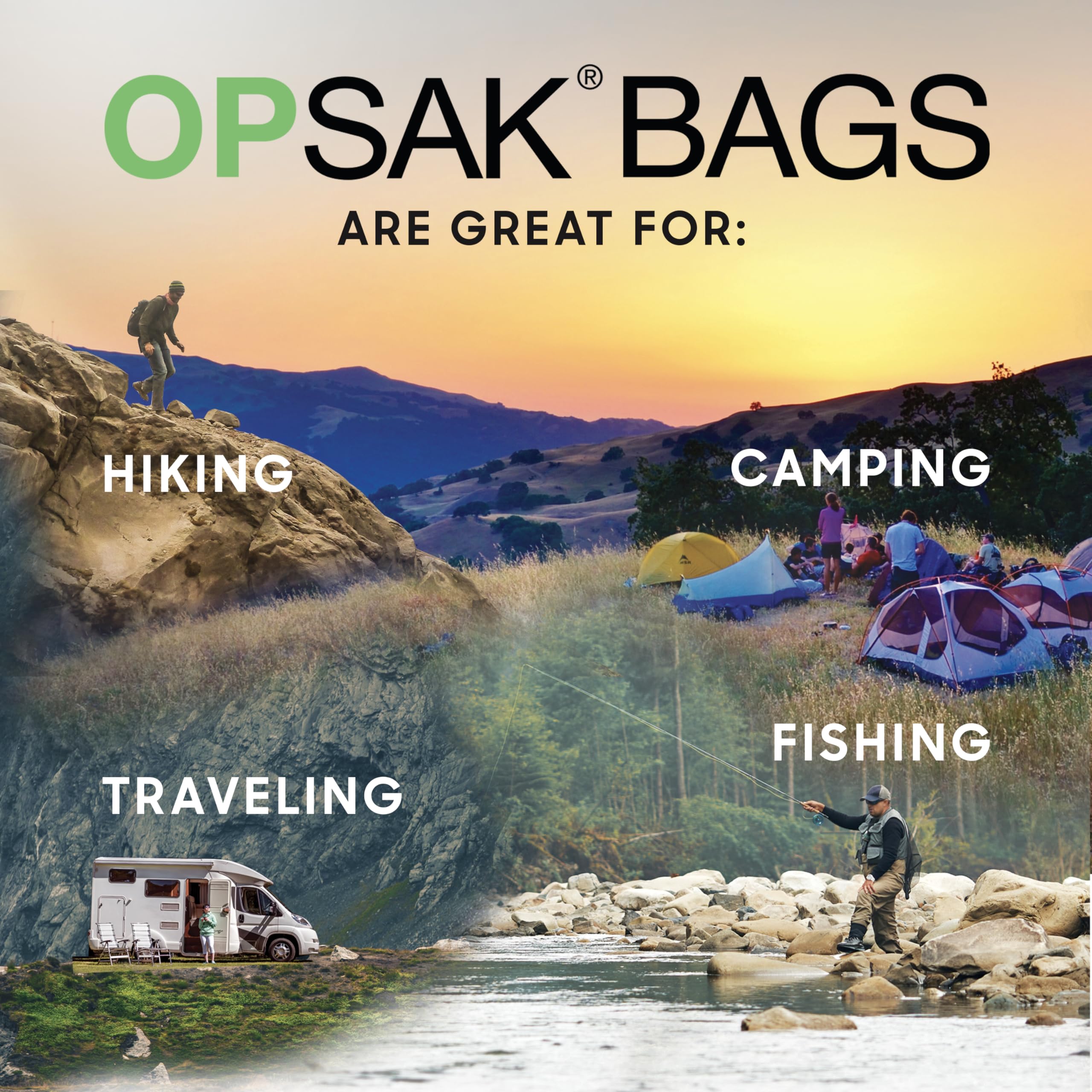 LOKSAK - OPSAK Odorproof Dry Bags for Backpacking, Hiking and Storage- Resealable and Reusable Storage Bags (2 Pack - 12 Inch x 20 Inch)