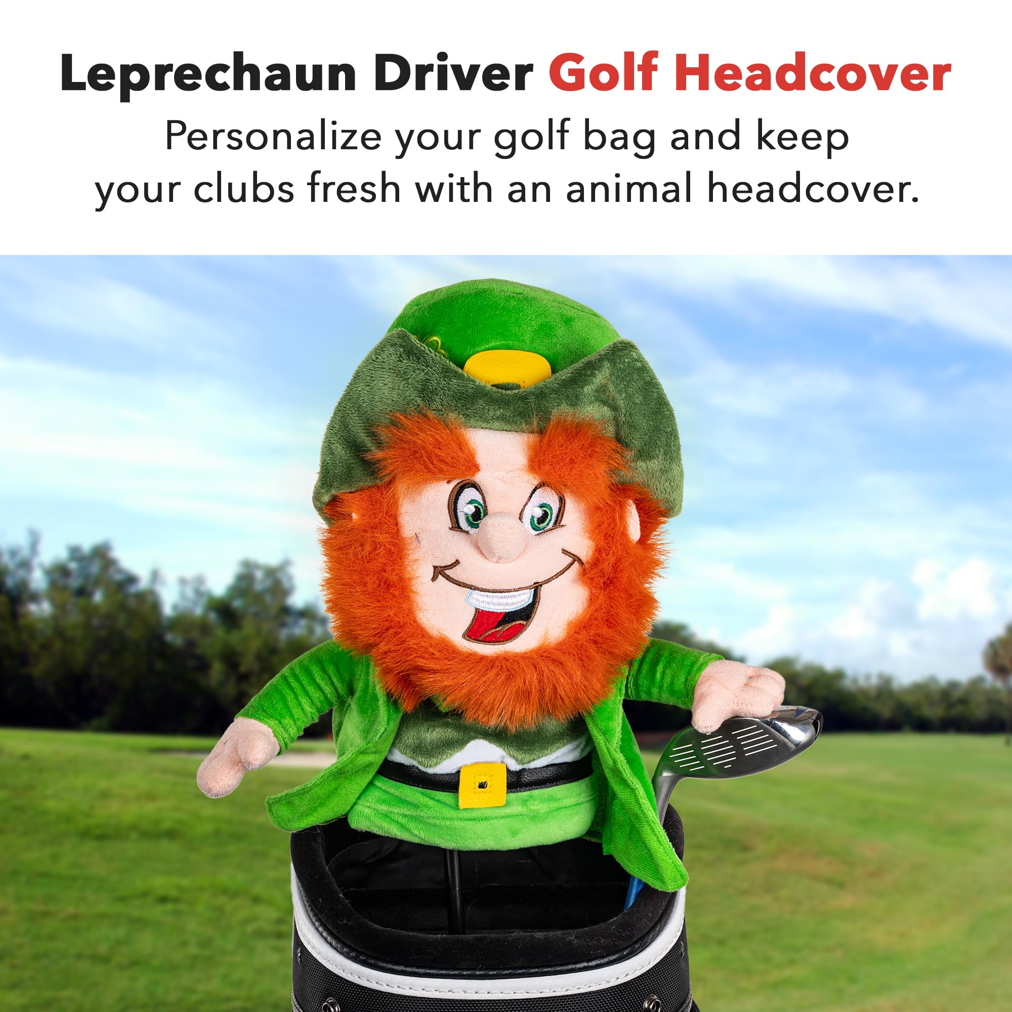 Daphne’s Leprechaun Driver Headcover | Premium Driver Headcovers | Funny Golf Club Covers | Stylish Protection for Your Clubs | Men's Golf Gear | Driver Headcover for Men and Women