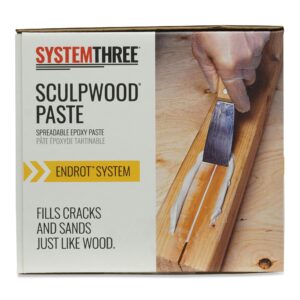 System Three SculpWood Paste Epoxy Wood Filler, 2 Gallon, Brown