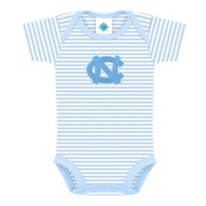 creative knitwear university of north carolina tar heels striped baby bodysuit