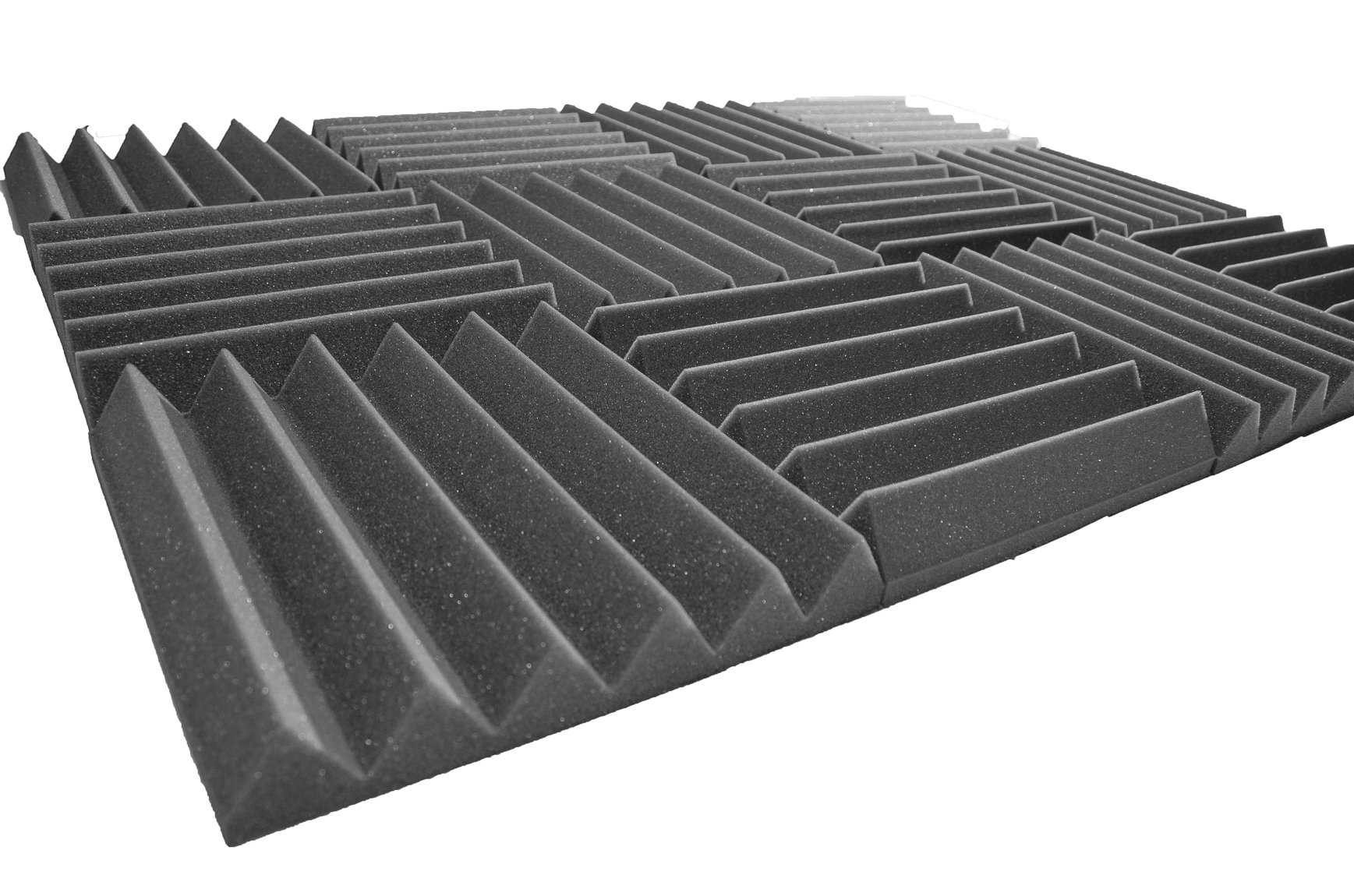 Pro Studio Acoustics - Charcoal - 12"x12"x2" Acoustic Wedge Foam Absorption Soundproofing Tiles - 12 Pack