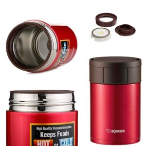 Zojirushi Stainless Steel Food Jar, 19 oz/0.55 L, Metallic Red