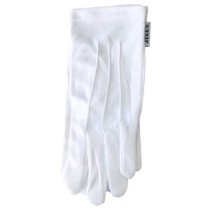 JISEN Men Police Formal Tuxedo Honor Guard Parade White Nylon Cotton Gloves 26cm