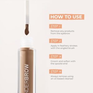 WUNDERBROW Waterproof Eyebrow Gel, Black/Brown, Vegan and Cruelty-Free