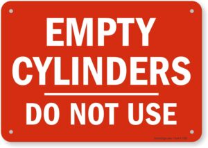 smartsign s-2041"empty cylinders do not use" sign | 7" x 10" aluminum, red