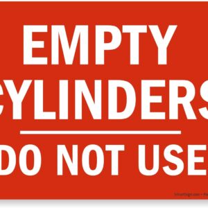 SmartSign S-2041"Empty Cylinders Do Not Use" Sign | 7" x 10" Aluminum, Red