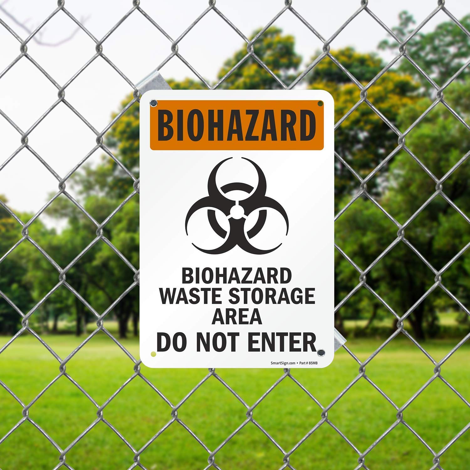 SmartSign - S-6809-AL-10 "Biohazard - Waste Storage Area, Do Not Enter" Sign | 7" x 10" Aluminum