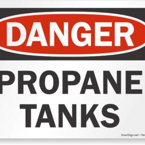 SmartSign - S-7196-AL-10 "Danger - Propane Tanks" Sign | 7" x 10" Aluminum