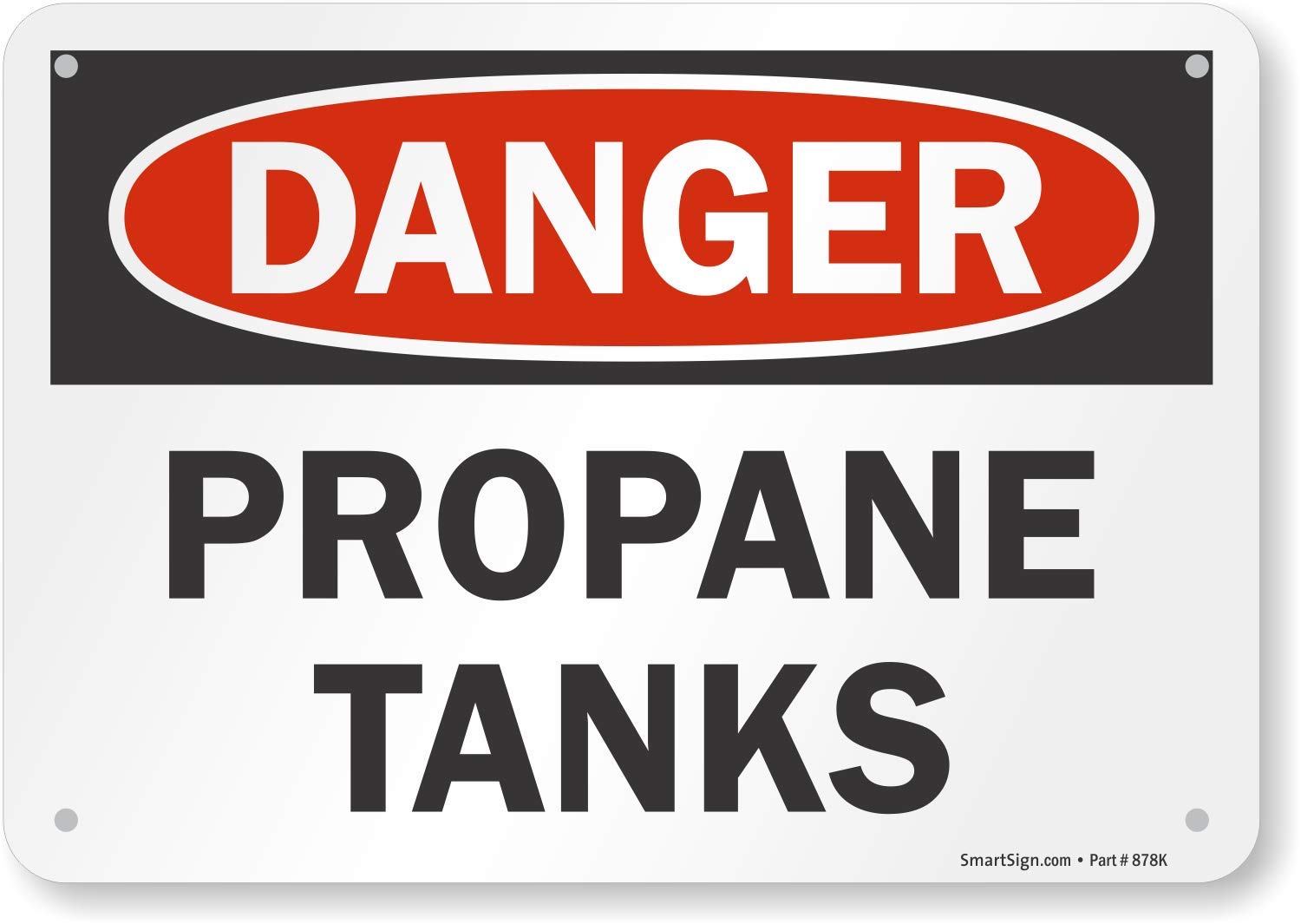 SmartSign - S-7196-AL-10 "Danger - Propane Tanks" Sign | 7" x 10" Aluminum