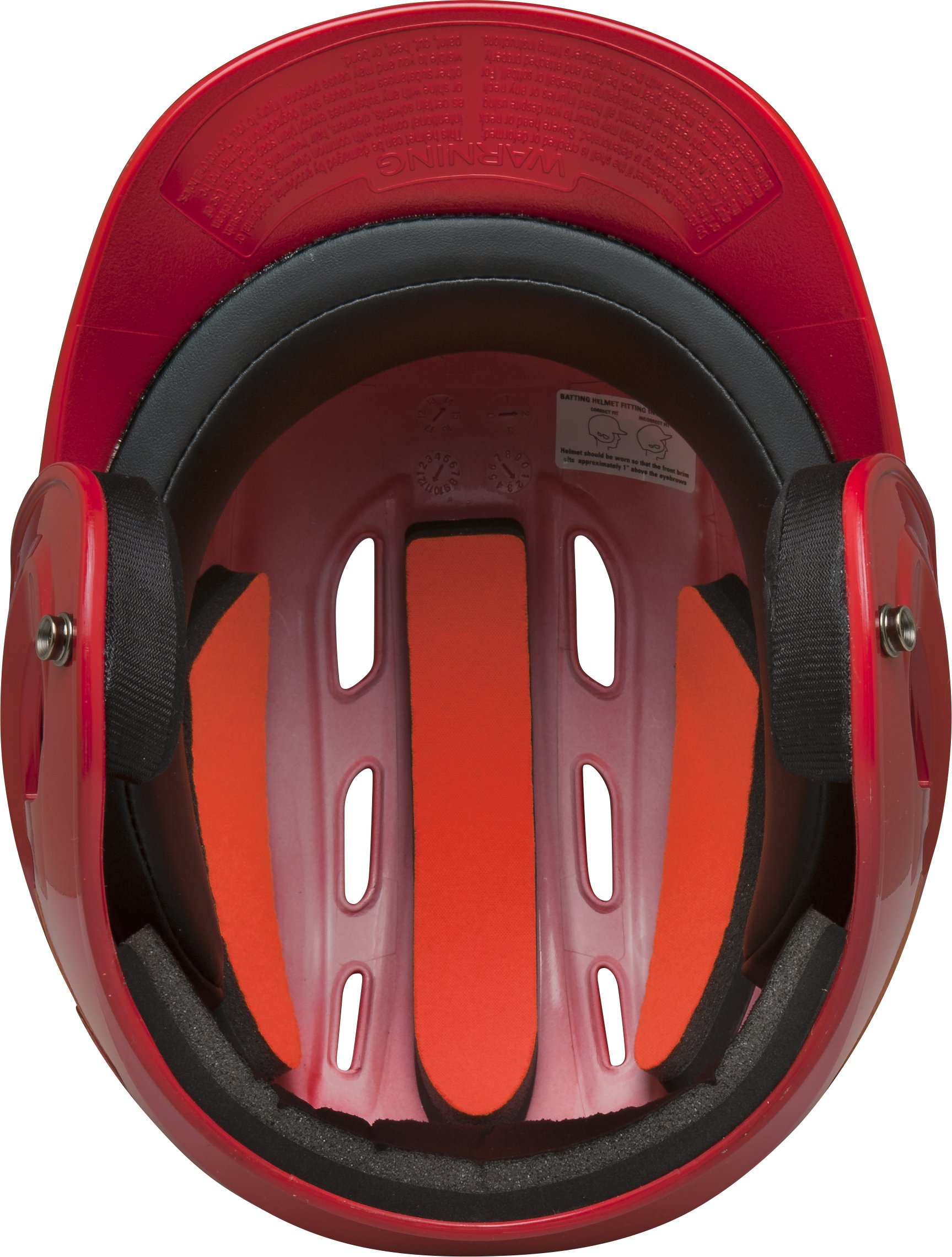 Rawlings Clear Coat Alpha Sized Batting Helmet, Scarlet, Medium