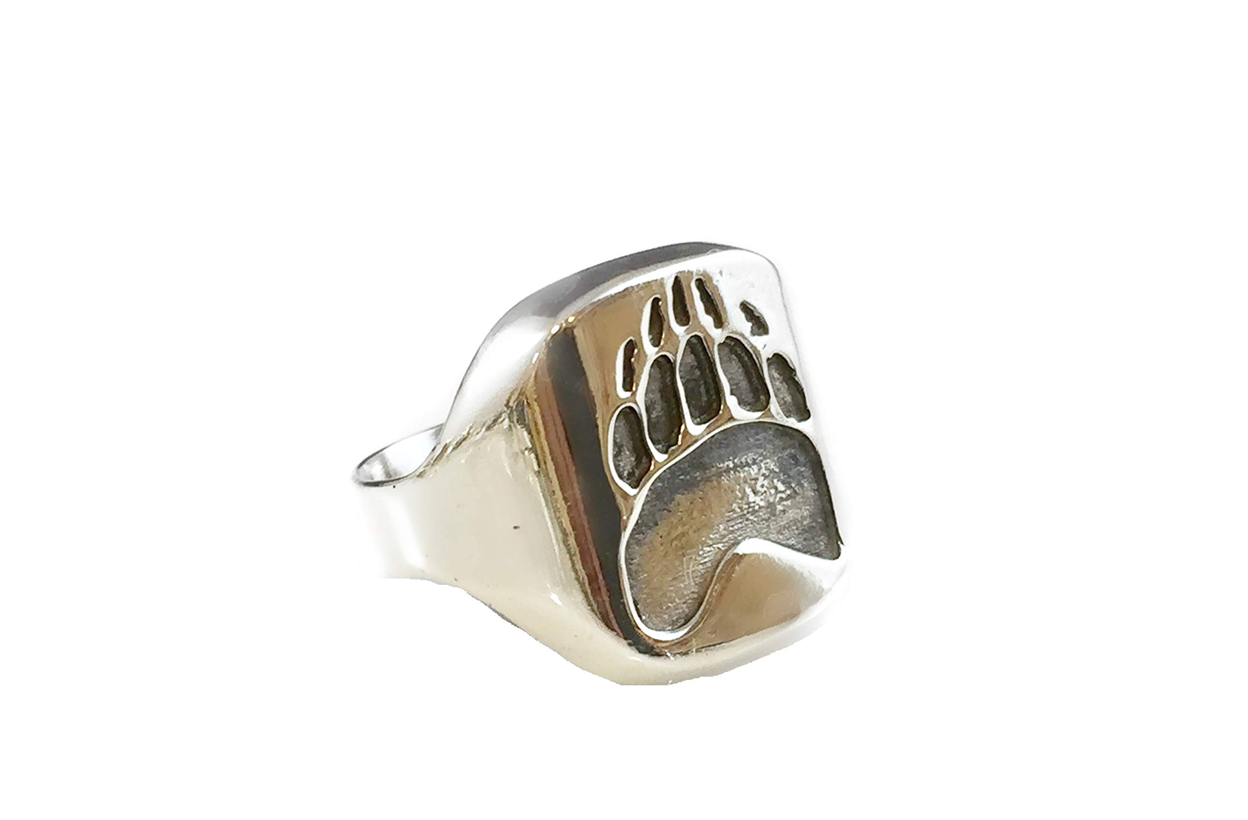 EZI ZINO Jewelry Designer Bear Claw/paw Signet Ring Solid Sterling Silver 925 (12.5)