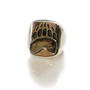 EZI ZINO Jewelry Designer Bear Claw/paw Signet Ring Solid Sterling Silver 925 (12.5)