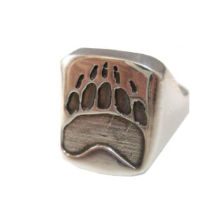 EZI ZINO Jewelry Designer Bear Claw/paw Signet Ring Solid Sterling Silver 925 (12.5)