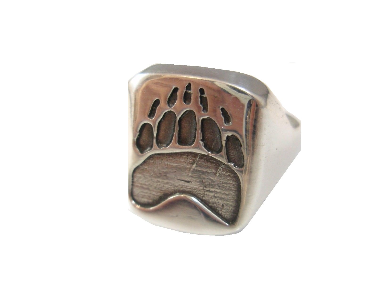 EZI ZINO Jewelry Designer Bear Claw/paw Signet Ring Solid Sterling Silver 925 (12.5)