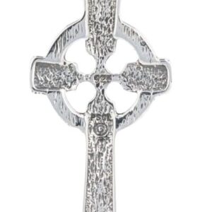 Jewelry Trends Sterling Silver Long Celtic Cross Pendant on 18 Inch Box Chain Necklace