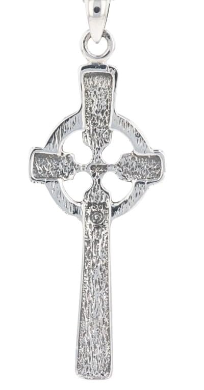 Jewelry Trends Sterling Silver Long Celtic Cross Pendant on 18 Inch Box Chain Necklace