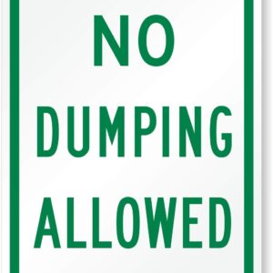 SmartSign-K-2289-AL No Dumping Allowed Sign by | 18" x 12" Aluminum