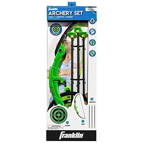 Franklin Sports Kids Archery Target Set - Indoor Bow and Arrow Set - Plastic Bow and Toy Arrows for Kids - Complete Youth Archery Set with Target Included