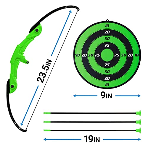 Franklin Sports Kids Archery Target Set - Indoor Bow and Arrow Set - Plastic Bow and Toy Arrows for Kids - Complete Youth Archery Set with Target Included