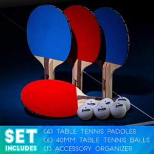 Franklin Sports 4 Player Table Tennis Paddle and Ball Set