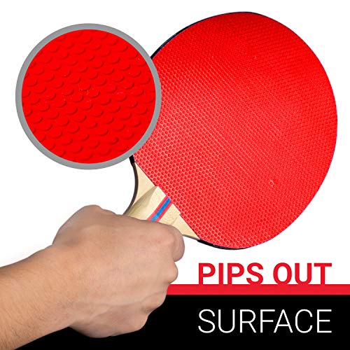 Franklin Sports Ping Pong Paddle Set with Balls - 2 Player Table Tennis Paddle Kit with (2) Paddles + (3) Balls Included - Red + Blue