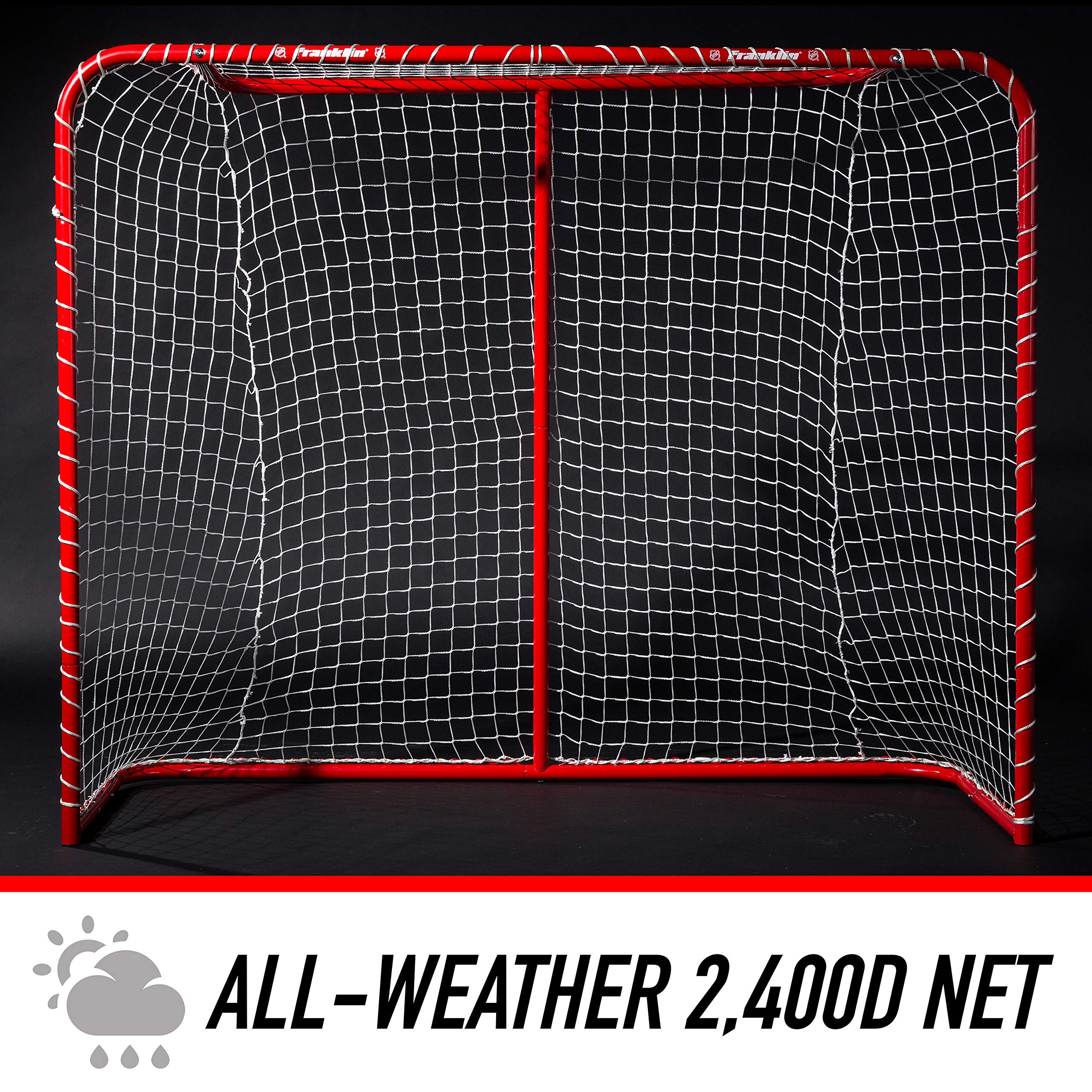 Franklin Sports Youth Street Hockey Net - Indoor + Outdoor Steel Hockey Goal for Kids Roller + Street Hockey - Portable Junior Goal - 54"