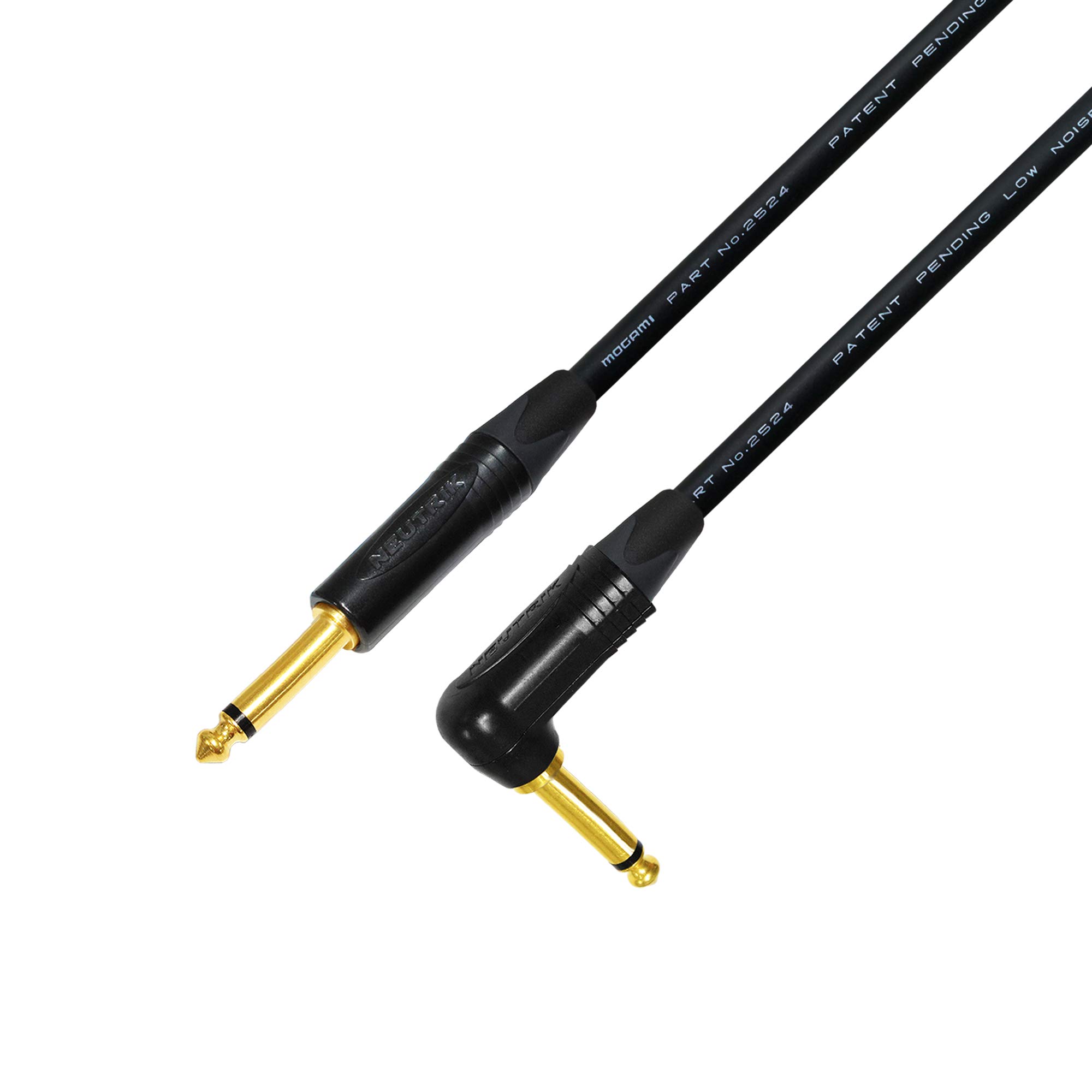 WORLDS BEST CABLES 6 Foot - Guitar Bass Instrument Cable CUSTOM MADE using Mogami 2524 wire and Neutrik NP2RX-B & NP2X-B ¼ Inch (6.35mm) Gold TS Connectors