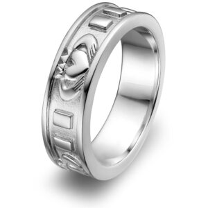 sterling silver women claddagh wedding ring uls-6342 size: 6