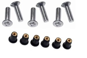 h2o kayaks m5 neoprene well nut m5 with 25mm marine grade stainless steel machine screw (pack 6) (f)