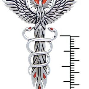 Jewelry Trends Rising Phoenix Fire Bird with Snakes Sterling Silver Pendant Necklace