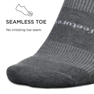 Feetures High Performance Max Cushion Ankle Sock - No Show Socks for Women & Men with Heel Tab - Heather Gray, M (1 Pair)