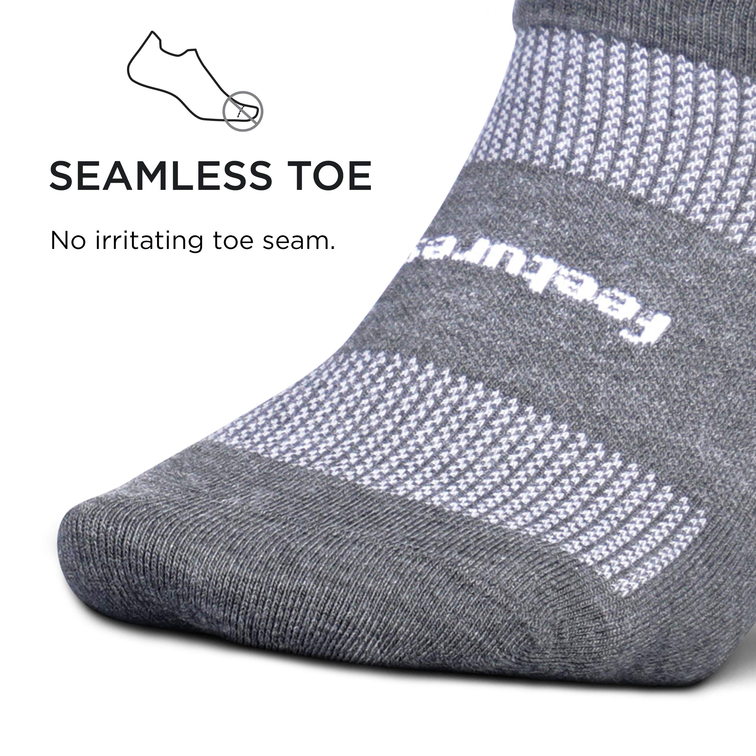 Feetures High Performance Ultra Light Ankle Sock - No Show Socks for Women & Men with Heel Tab - Heather Gray, L (1 Pair)