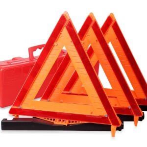 CARTMAN 3 Pack Warning Triangle DOT Approved Identical to United States FMVSS 571 125 Reflective Warning Road Safety Triangle Kit